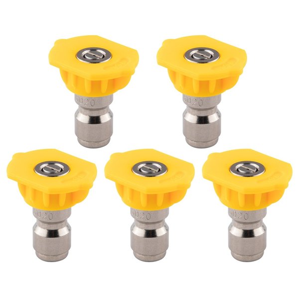 Clean Strike Pressure Washer Spray Nozzle Tips, 15-Degree Yellow, 1/4 Inch 5PK (2.0 Orifice) CS-1032